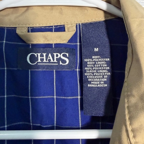 NWOT Chaps Mens Tan Golf Jacket Harrington Style Full Zip Lined Size M - Picture 3 of 3